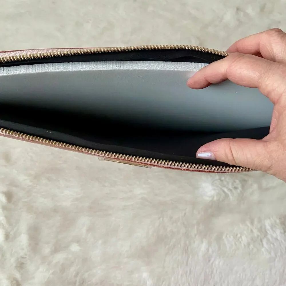 Kate Spade New York Rose Gold Glitter Padded Laptop Sleeve
